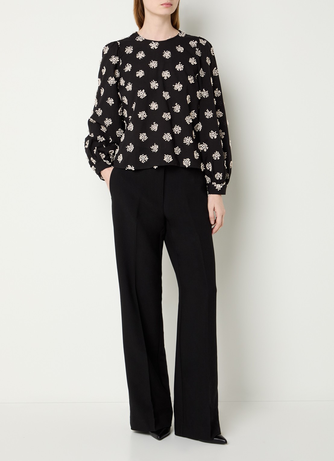 Co'Couture Mally tuniek met borduring - voorkant 4 zwart