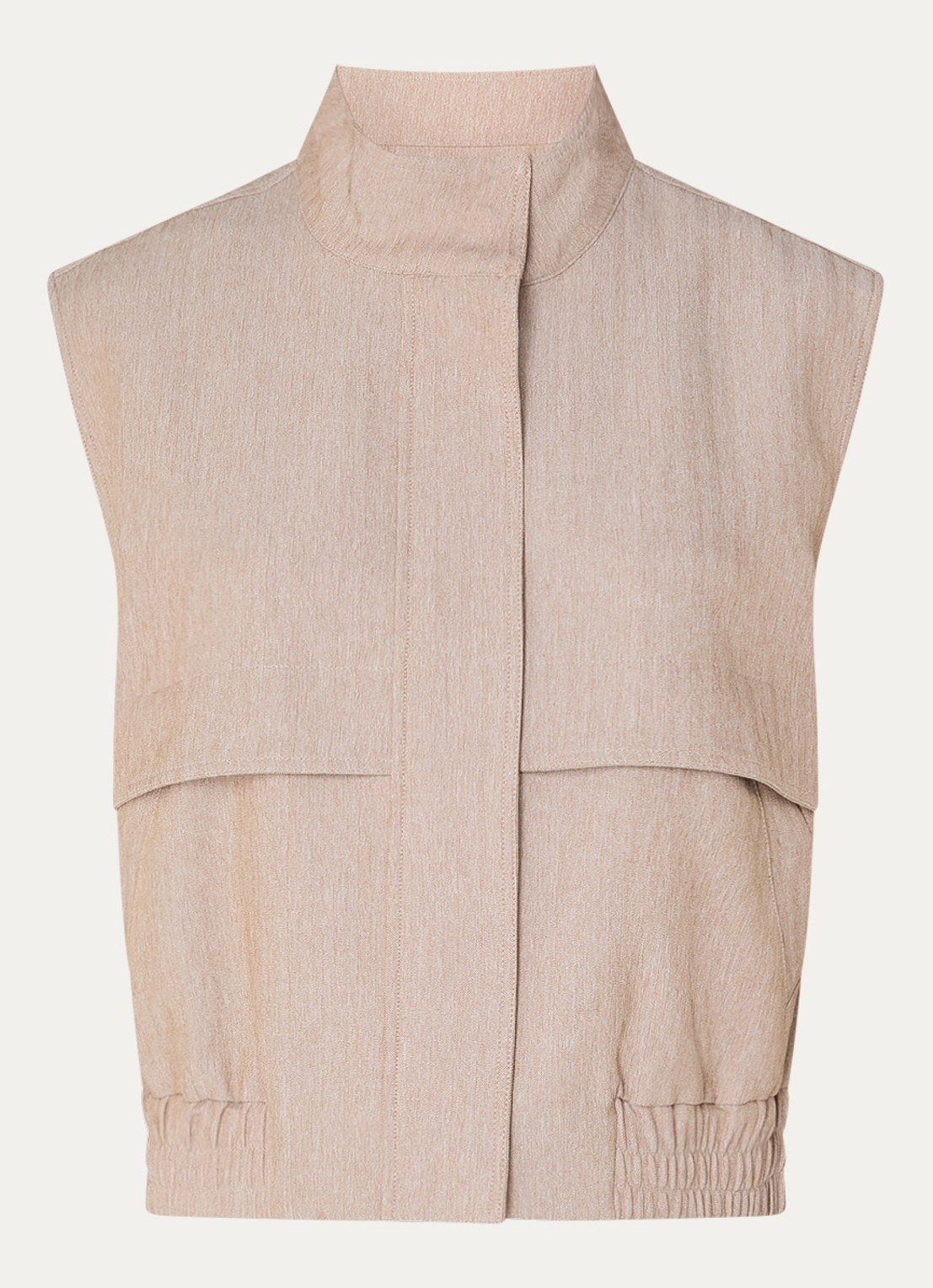 Co'Couture Marlo gilet met steekzakken  - voorkant 2 zand