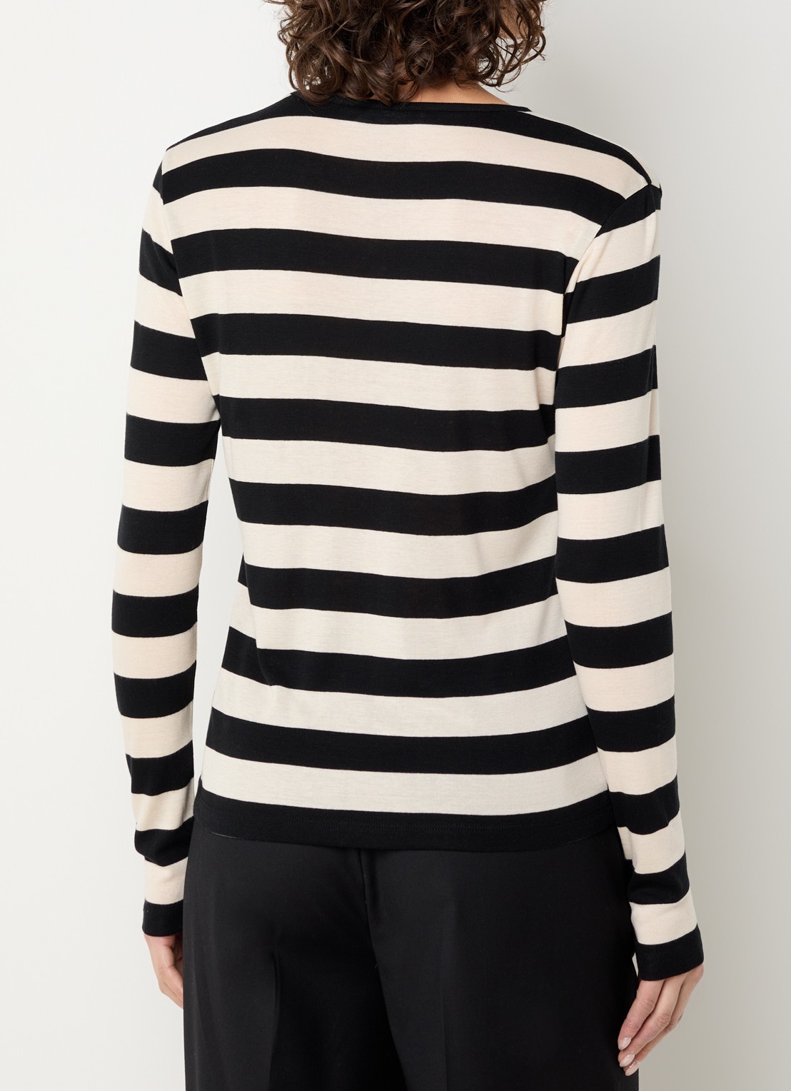 Co'Couture Mason longsleeve met streepprint - achterkant wit