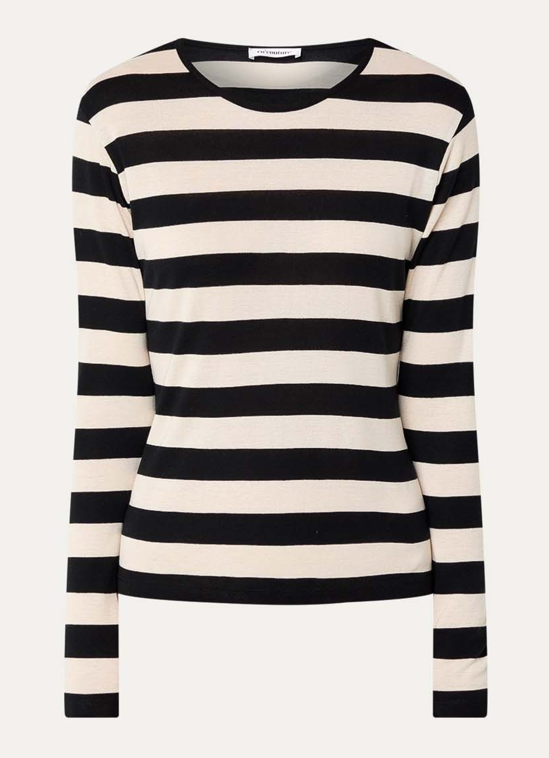 Co'Couture Mason longsleeve met streepprint - voorkant 3 wit