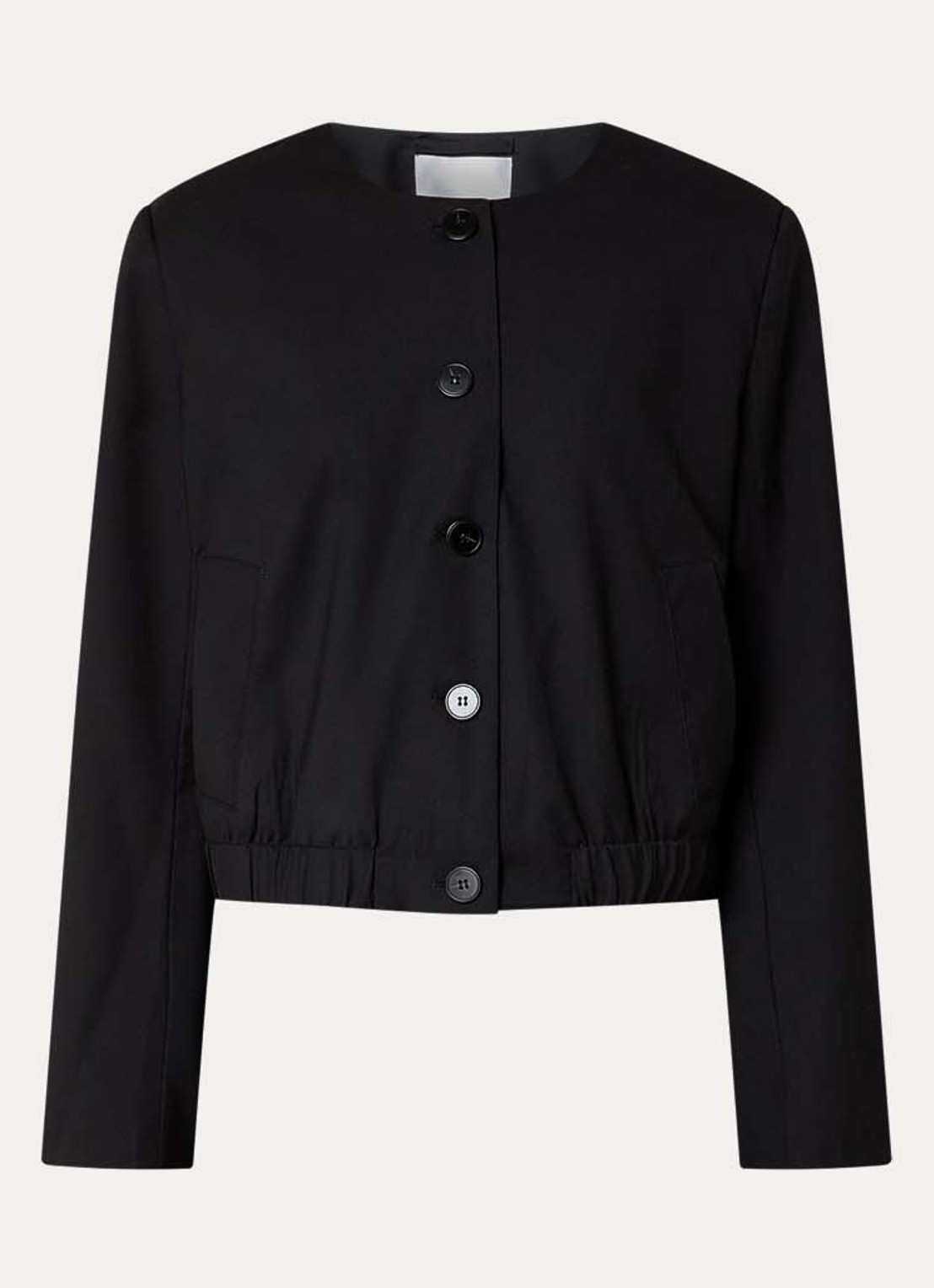 Co'Couture Matty cropped jack met steekzakken - voorkant 2 zwart