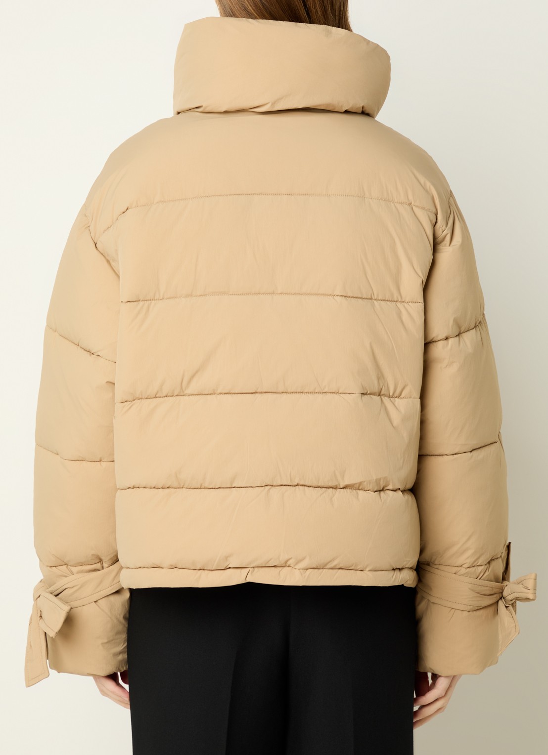 Co'Couture Megan puffer jack met steekzakken - achterkant beige