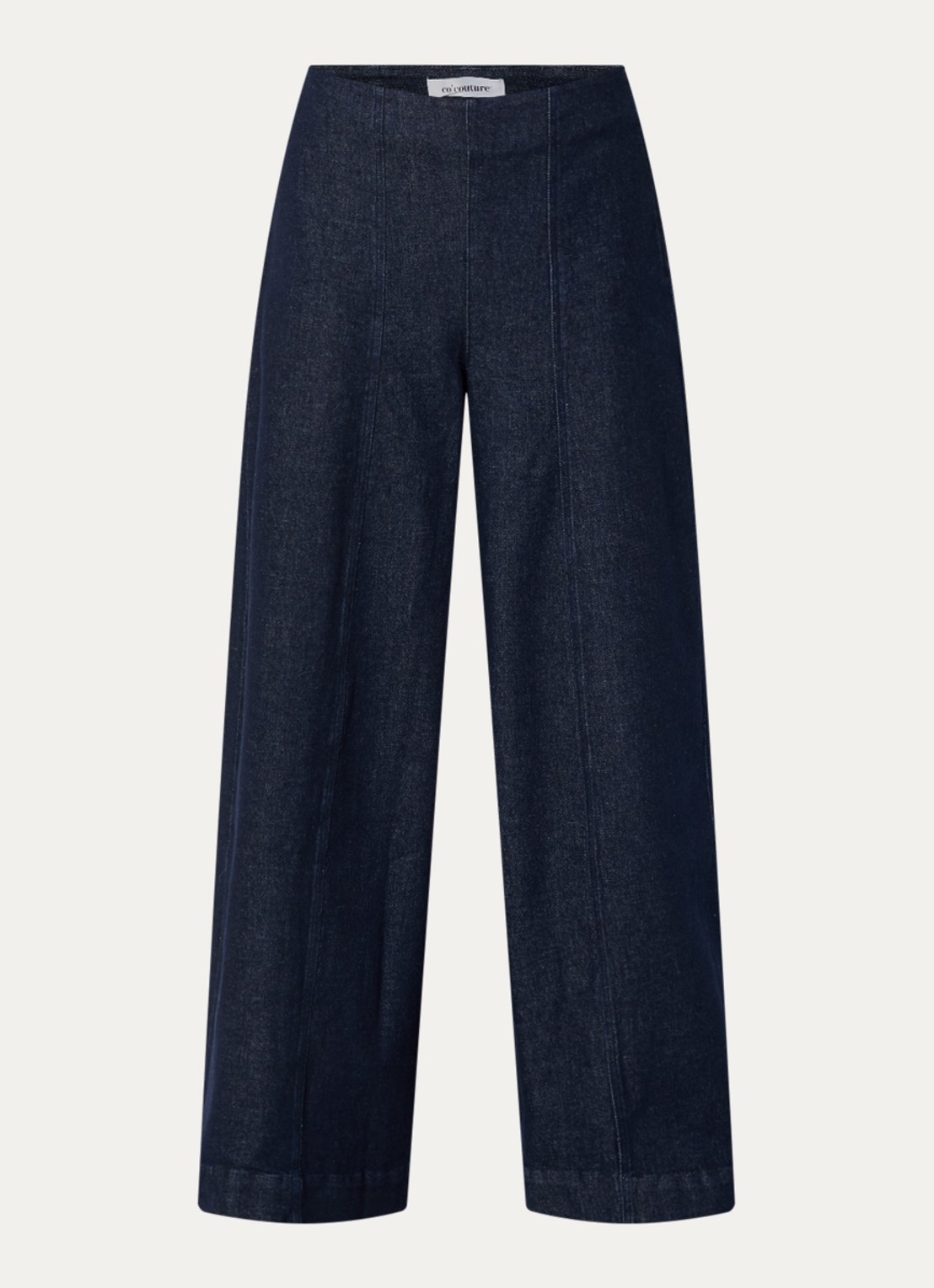 Co'Couture Merlicc high waist wide leg jeans met donkere wassing - voorkant 2 indigo