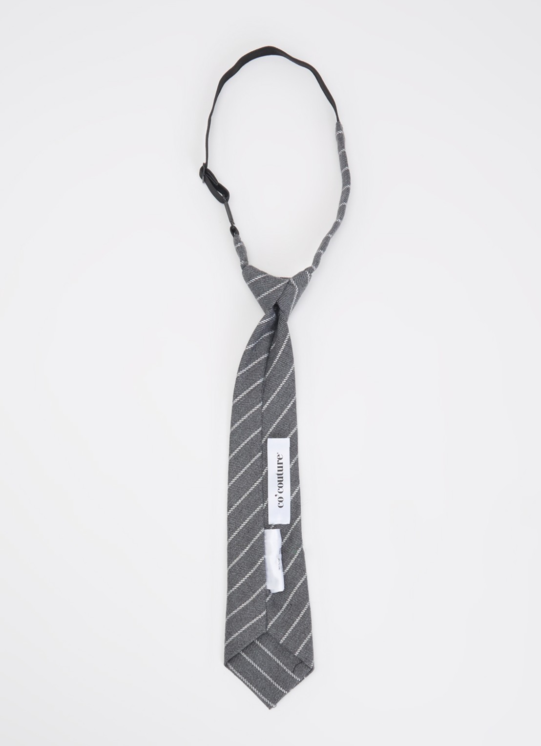 Co'Couture Nilacc stropdas met streepprint - detail middengrijs