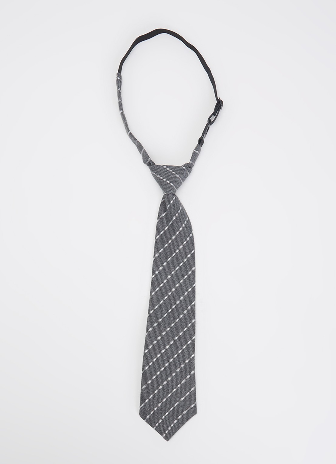 Co'Couture Nilacc stropdas met streepprint - voorkant 2 middengrijs