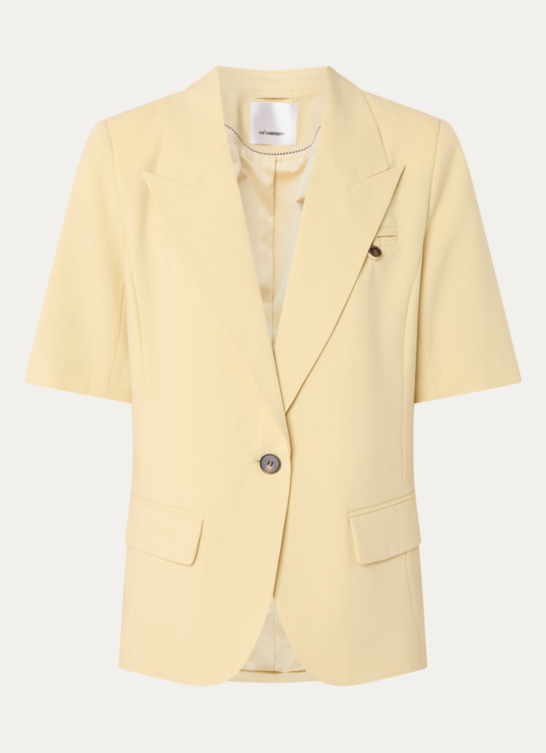Co'Couture Nilan blazer met klepzakken - voorkant 2 geel