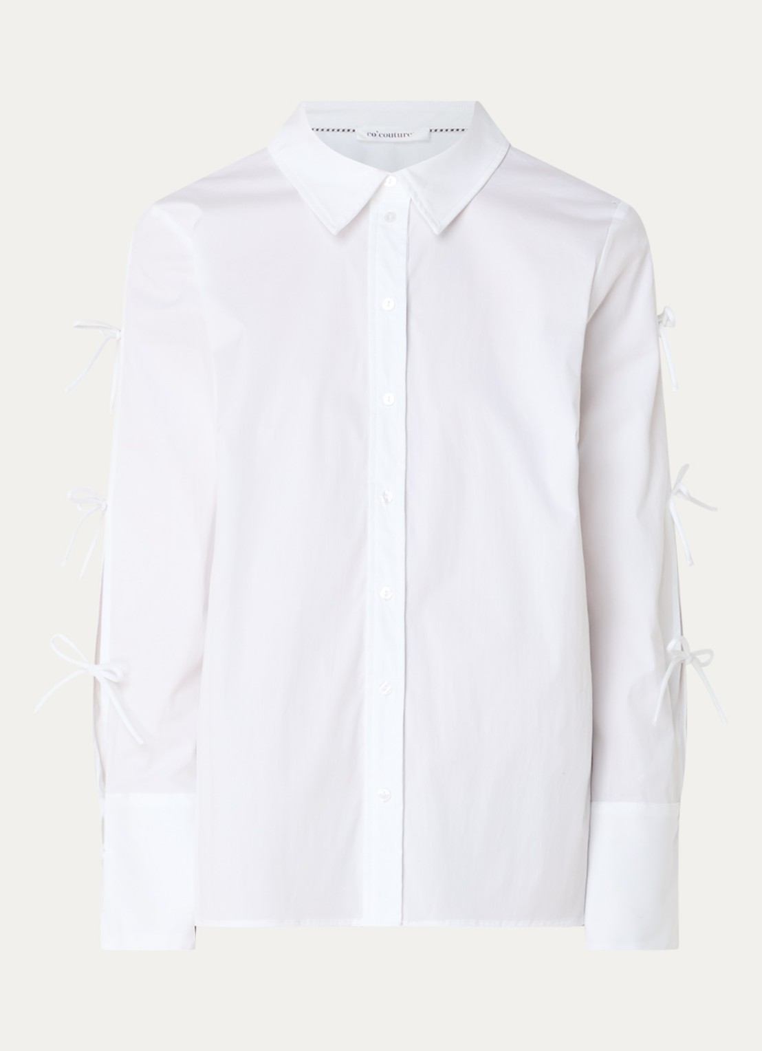 Co'Couture Poppy blouse met strikdetail  - voorkant wit