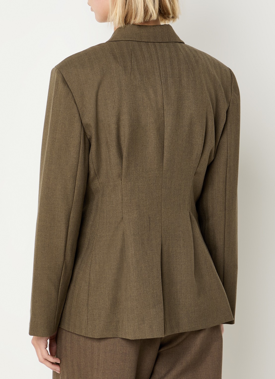 Co'Couture Prestancc blazer in wolblend - achterkant 4 donkerbeige