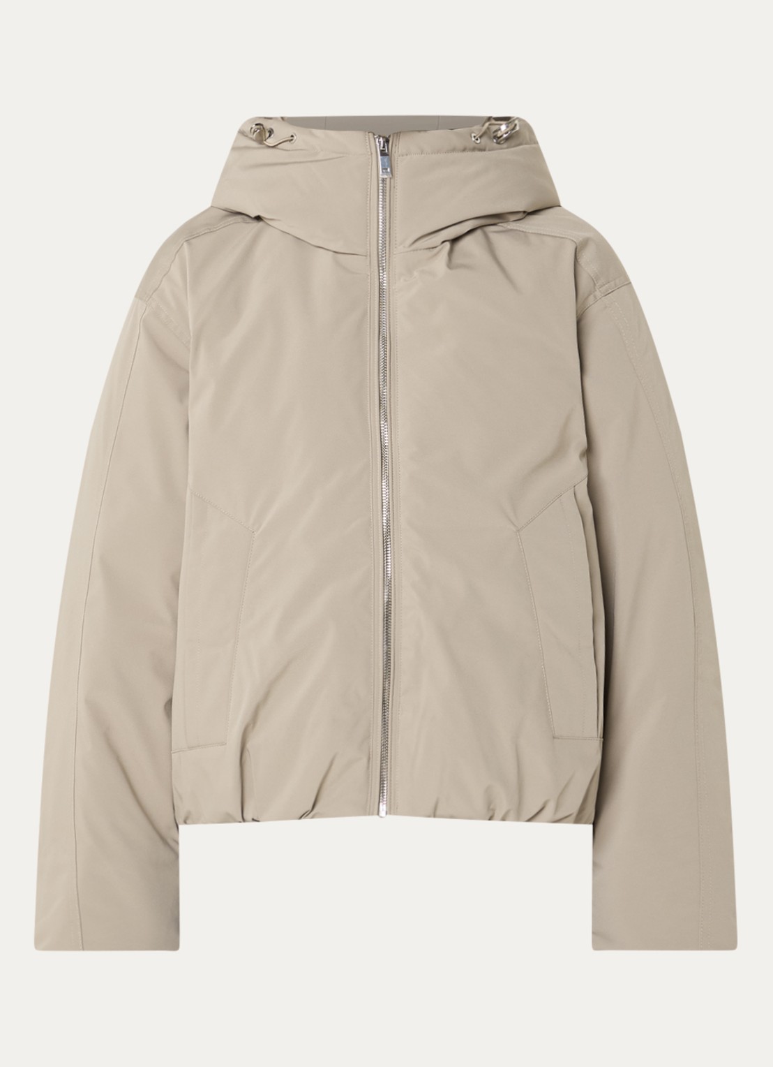 Co'Couture Rillo puffer jack met steekzakken - voorkant beige