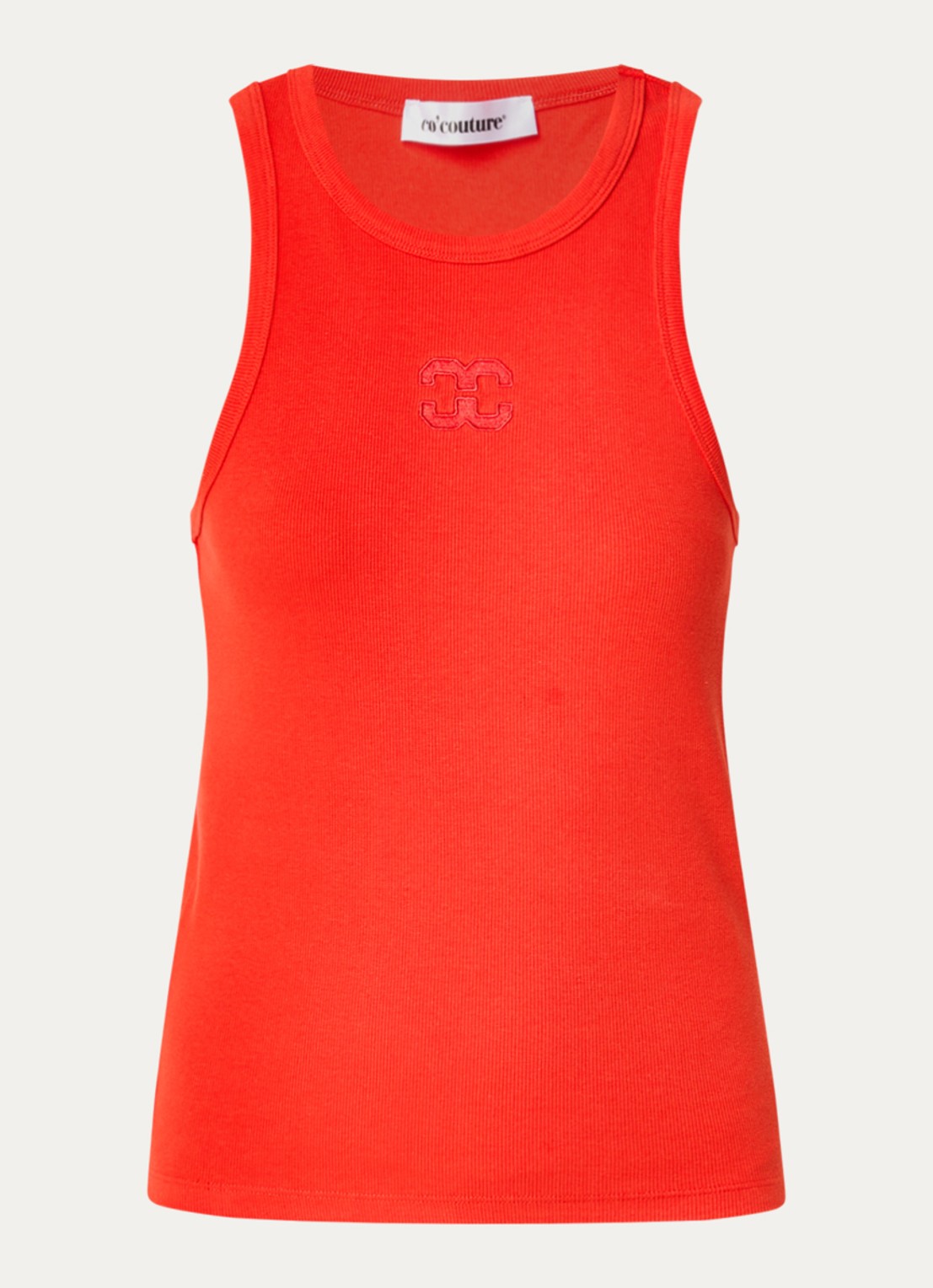 Co'Couture Sahara tanktop met logoborduring - voorkant rood