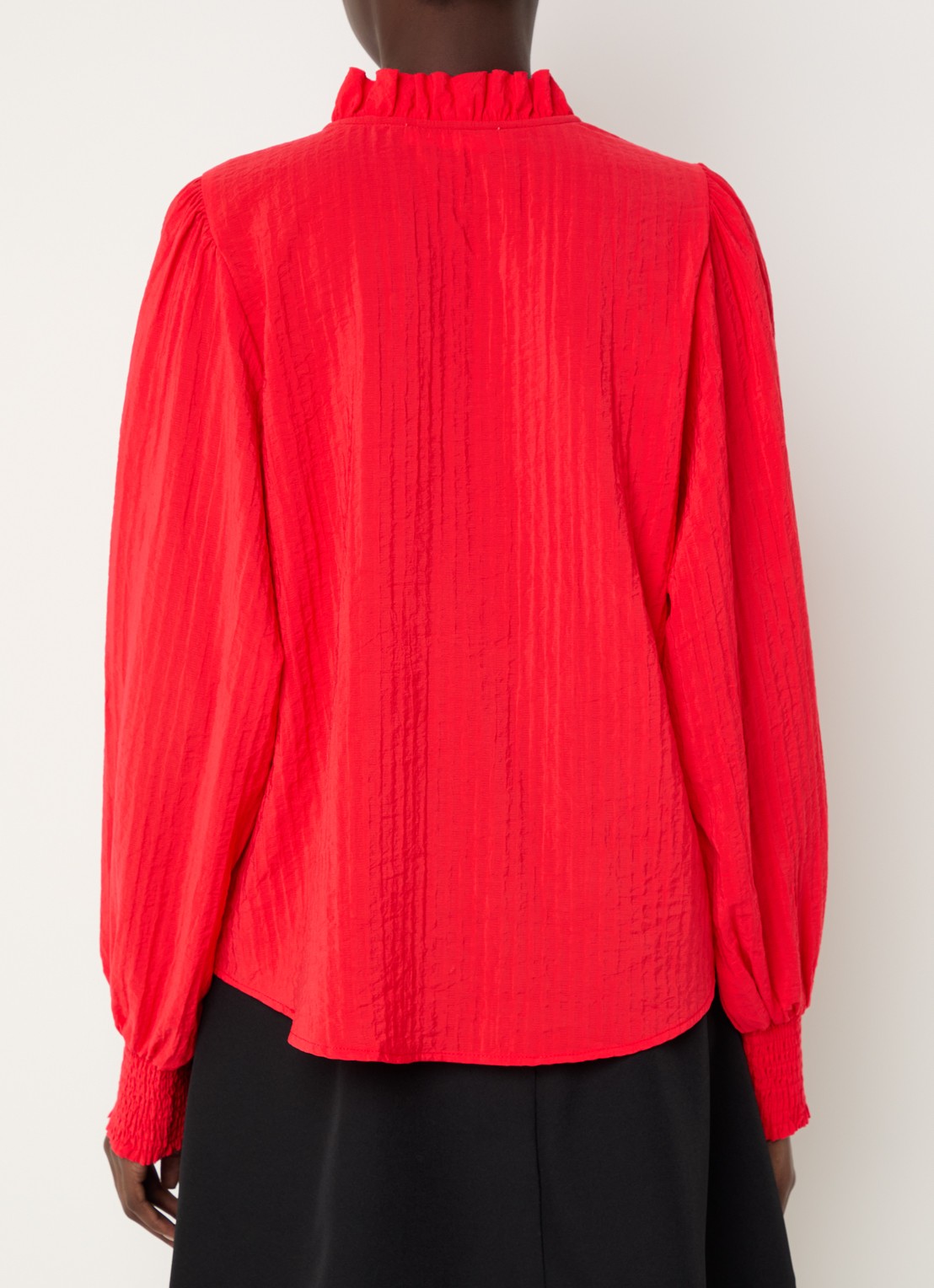 Co'Couture Shina blouse met ruches - achterkant rood