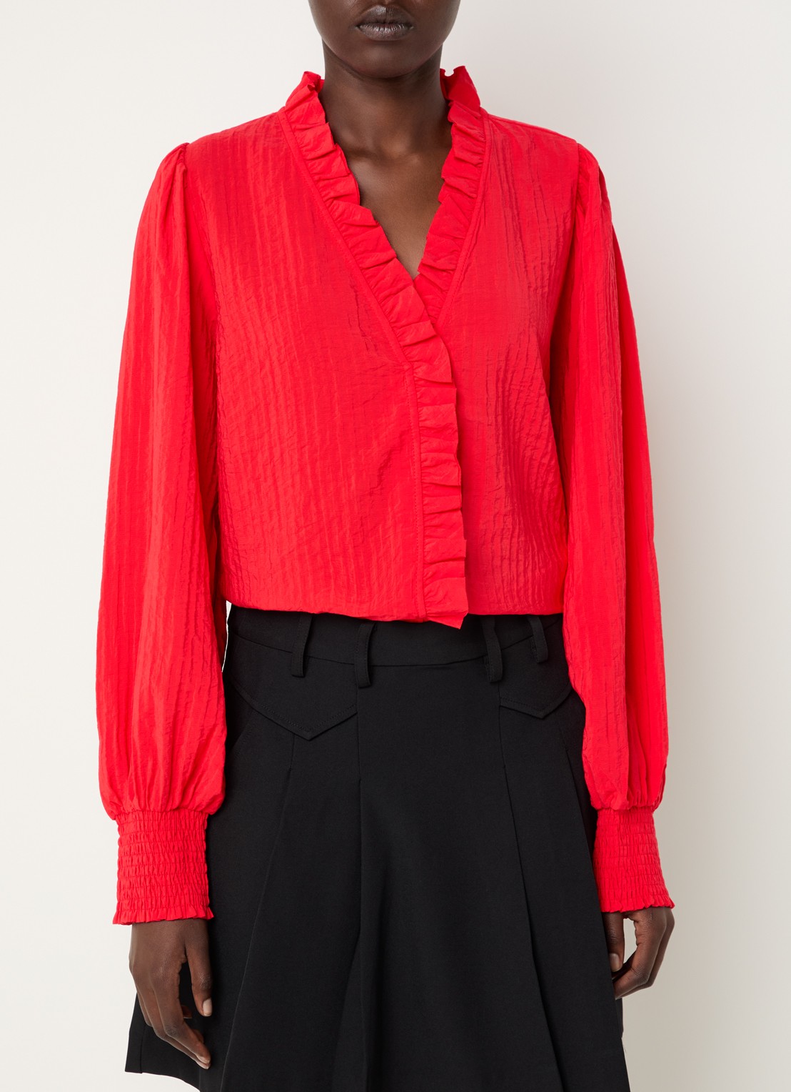 Co'Couture Shina blouse met ruches - detail 2 rood
