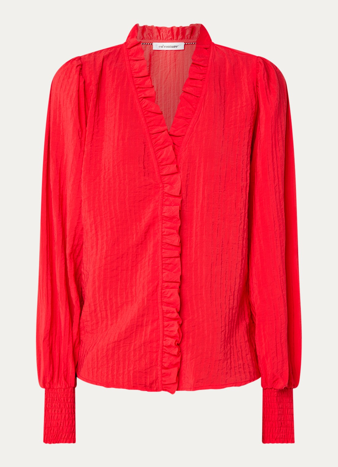 Co'Couture Shina blouse met ruches - voorkant 3 rood
