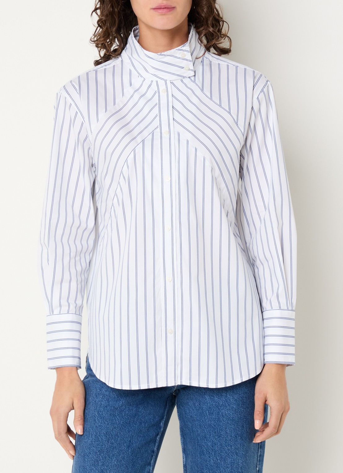 Co'Couture Somocc blouse met streepprint - detail wit