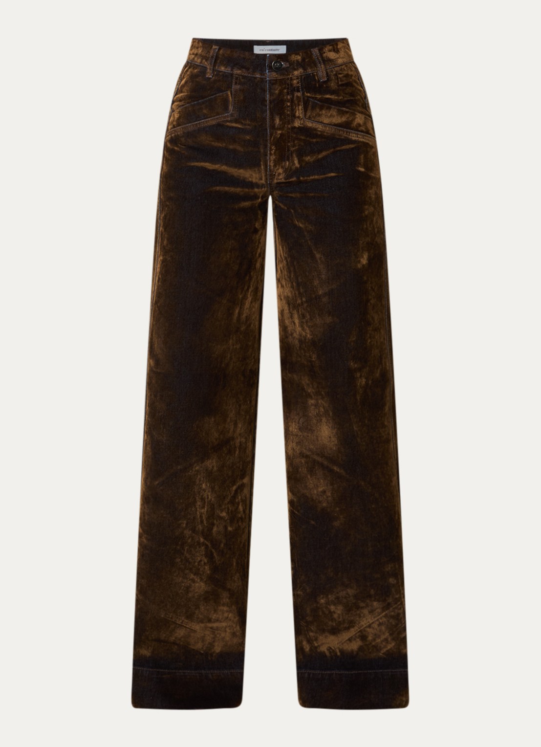 Co'Couture Teffy high waist wide fit jeans met gekleurde wassing - voorkant bruin