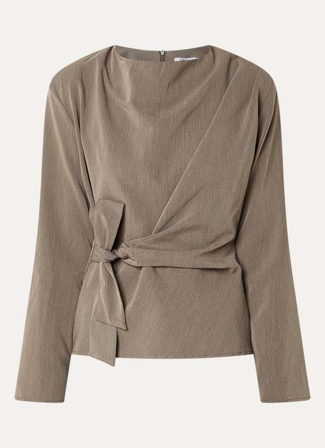 Co'Couture Tenga tuniek met strikceintuur - voorkant 3 lichtbruin