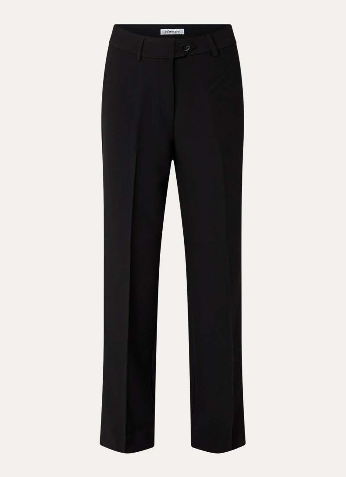 Co'Couture Vola high waist loose fit pantalon met persplooi - voorkant 2 zwart