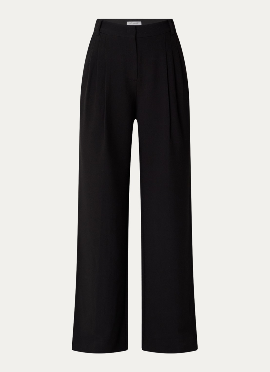 Co'Couture Vola high waist loose fit pantalon met plooidetail - voorkant 2 zwart