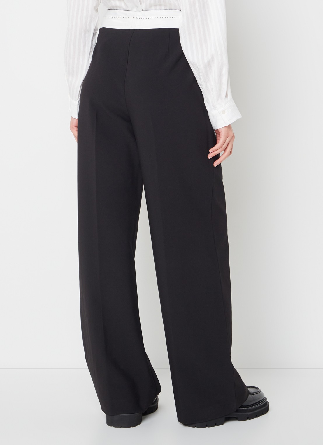 Co'Couture Vola high waist wide fit pantalon met steekzakken - achterkant 4 zwart