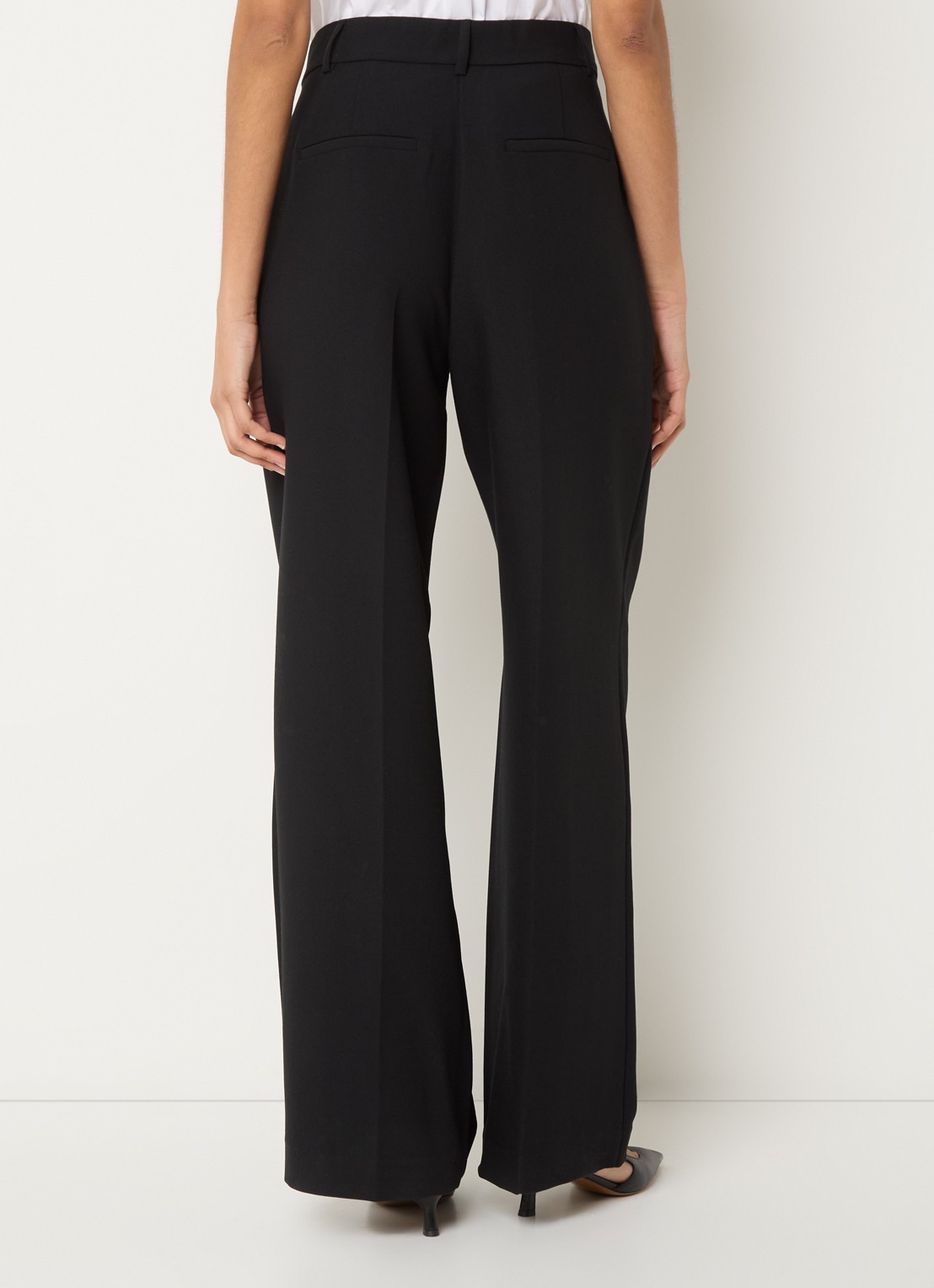 Co'Couture Vola high waist wide fit pantalon met stretch - achterkant 4 zwart