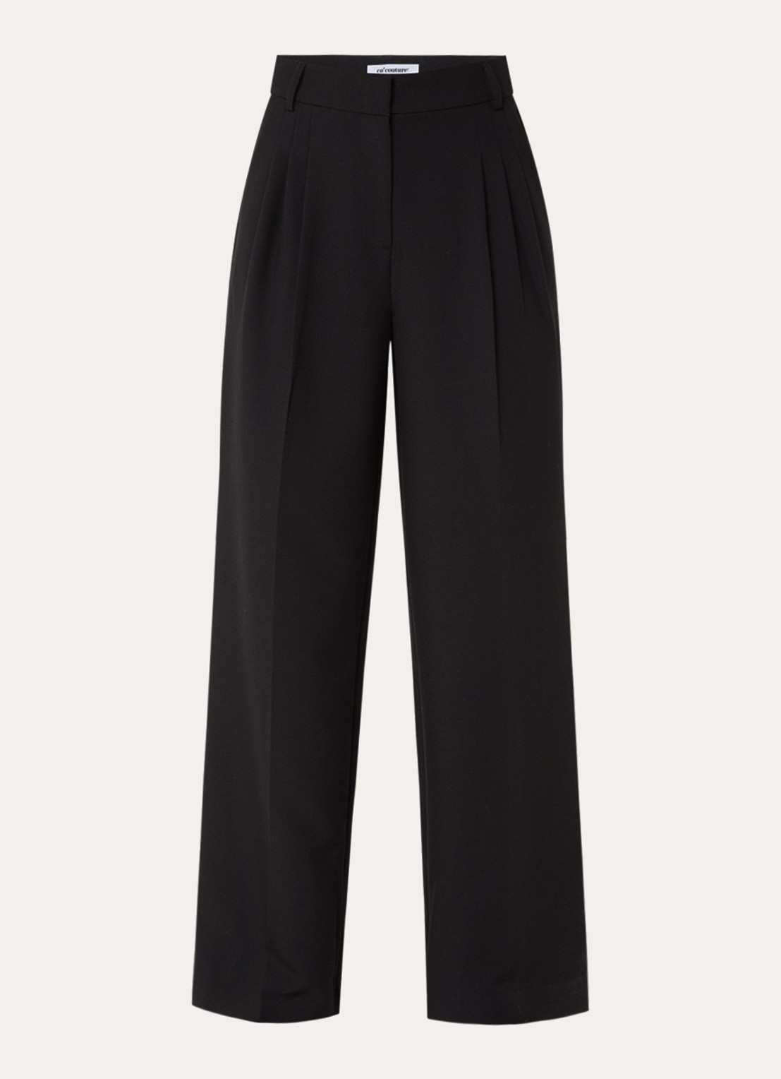 Co'Couture Vola high waist wide fit pantalon met stretch - voorkant zwart