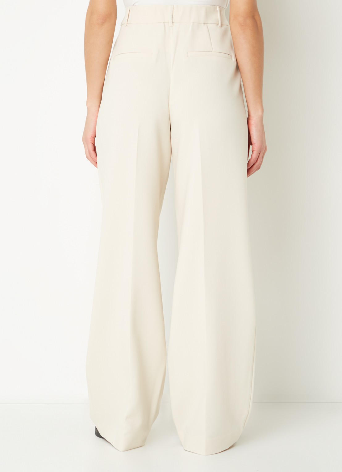 Co'Couture Vola high waist wide fit pantalon met stretch - achterkant 4 gebroken wit