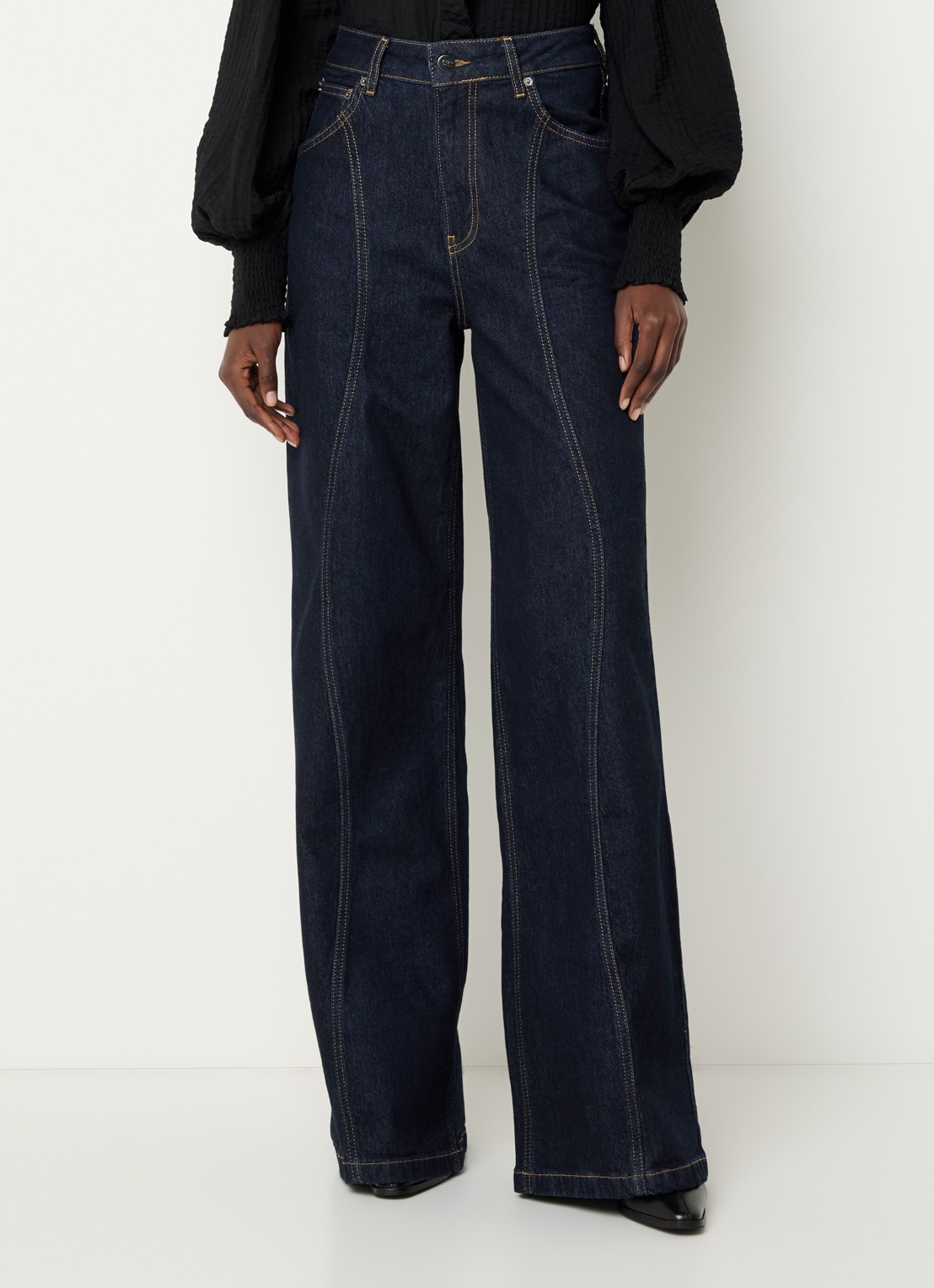 Co'Couture Wilson high waist wide leg jeans  - detail indigo