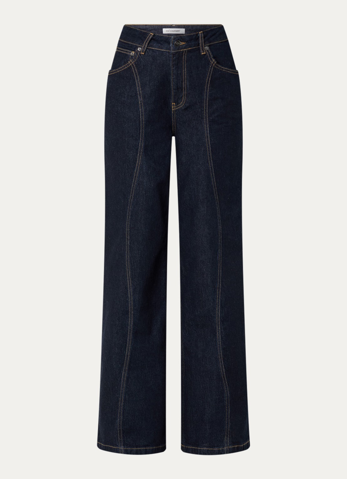 Co'Couture Wilson high waist wide leg jeans  - voorkant 4 indigo