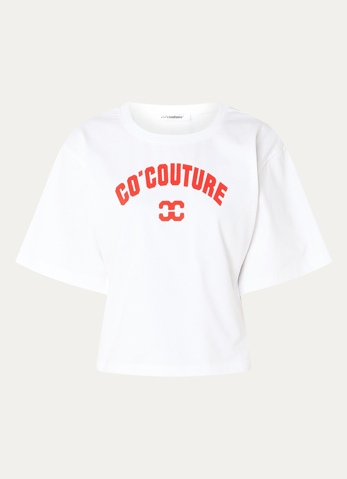 Co'Couture Zenga T-shirt met flock logoprint - voorkant 2 wit