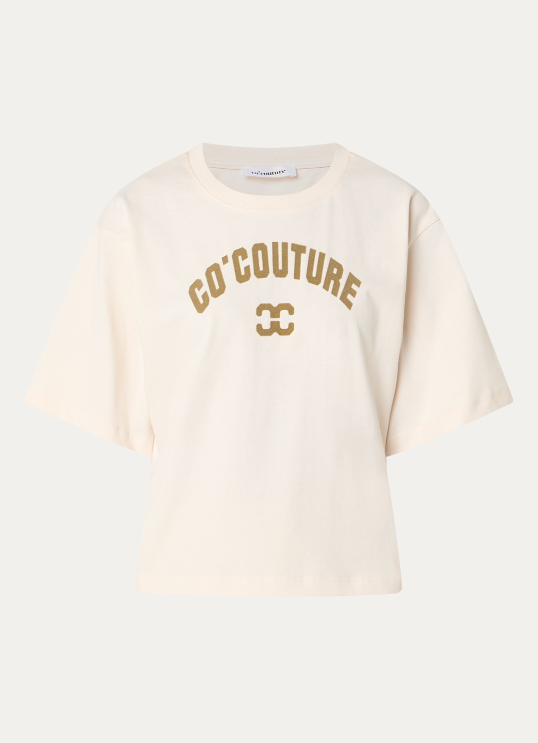 Co'Couture ZengaCC T-shirt met logoprint - voorkant gebroken wit
