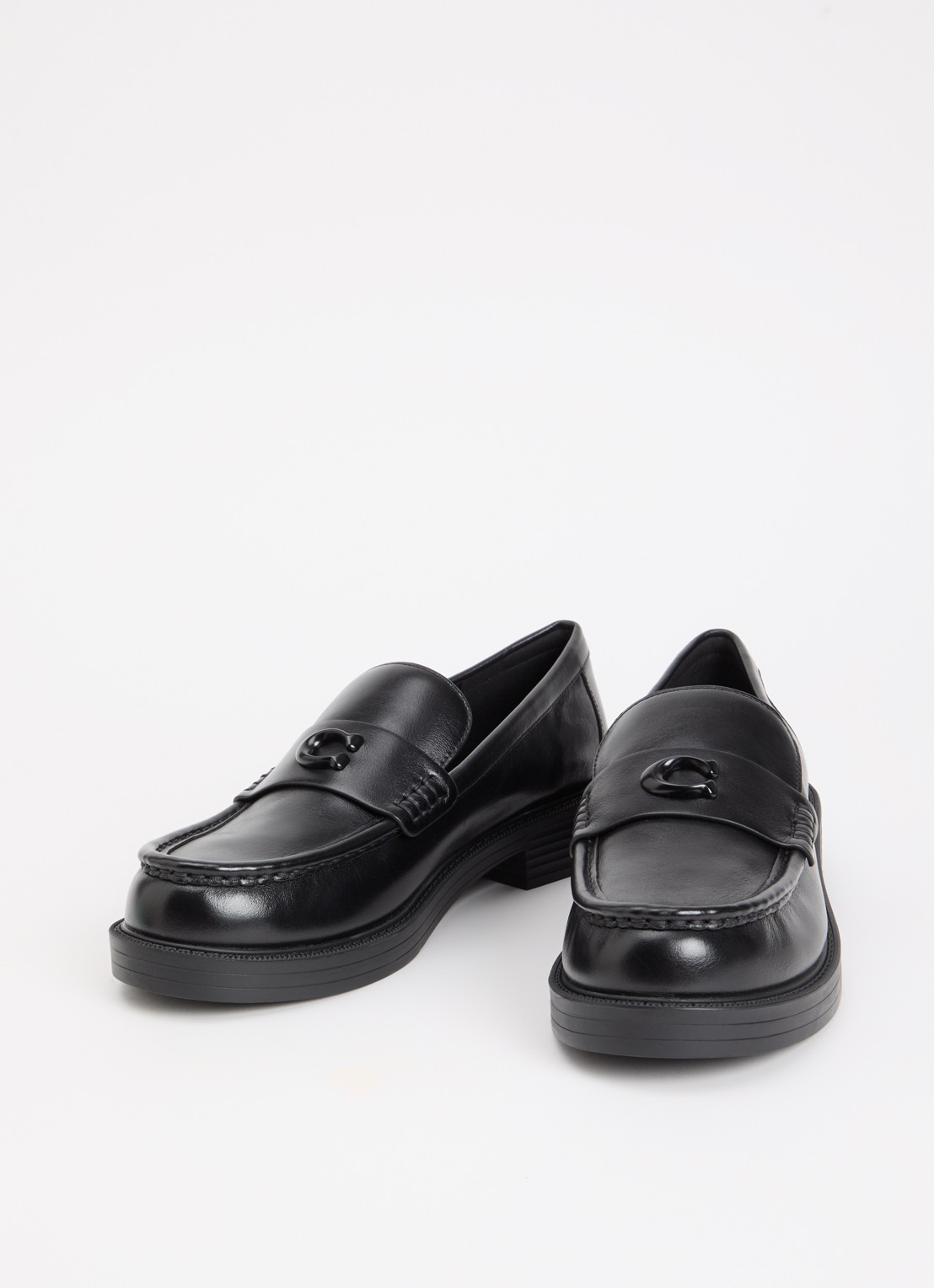 Coach Astor loafer van leer - detail zwart