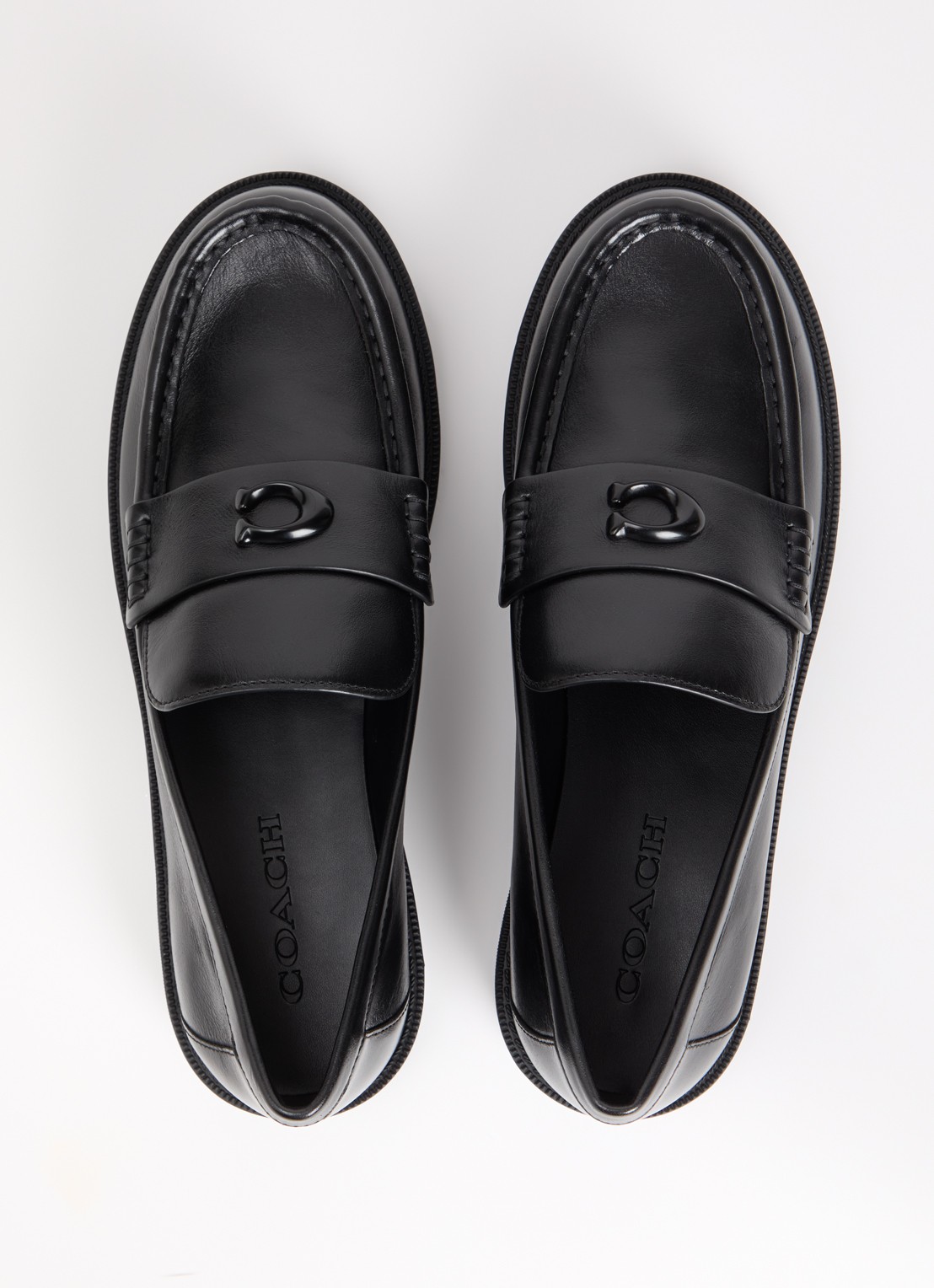 Coach Astor loafer van leer - detail 2 zwart