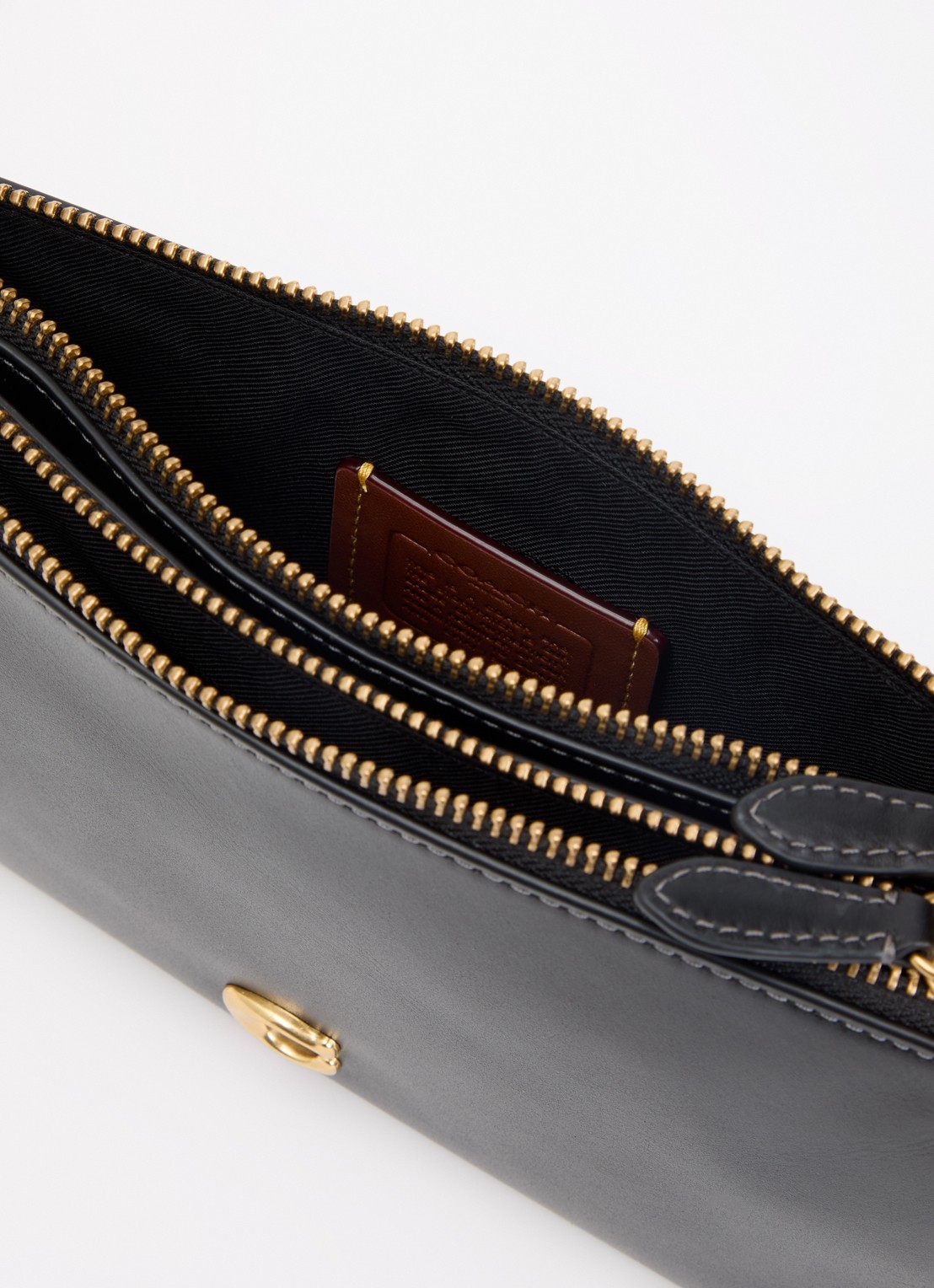 Coach Audrey crossbodytas van kalfsleer met afneembare schouderriem  - detail 4 zwart