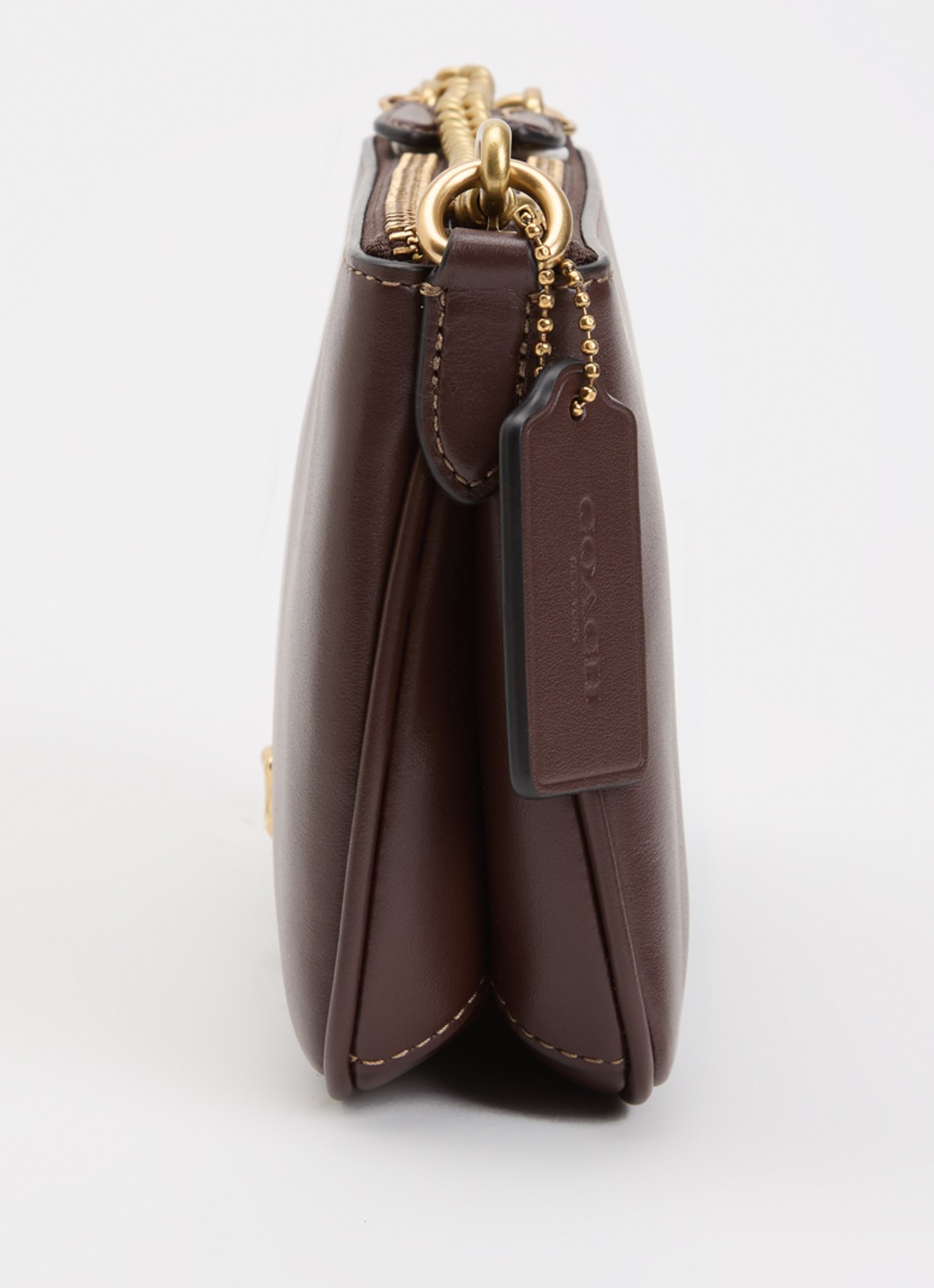 Coach Audrey crossbodytas van kalfsleer met afneembare schouderriem - detail 4 chocoladebruin