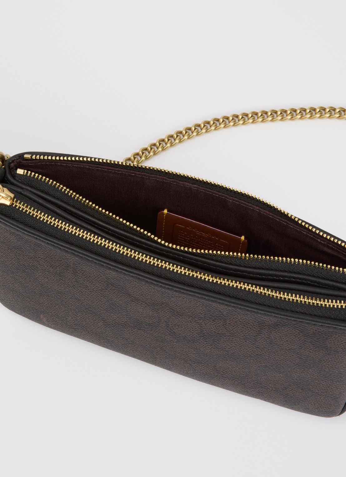 Coach Audrey schoudertas met logoprint en afneembare schouderriem - detail 3 donkerbruin