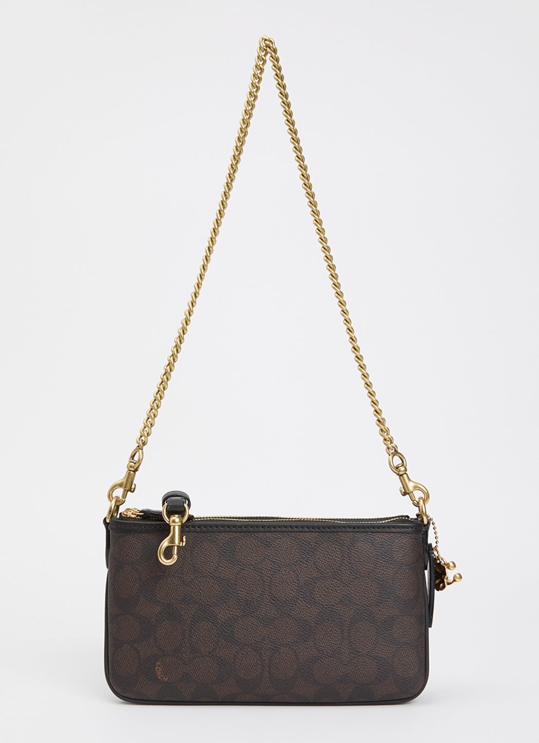 Coach Audrey schoudertas met logoprint en afneembare schouderriem - voorkant 2 donkerbruin