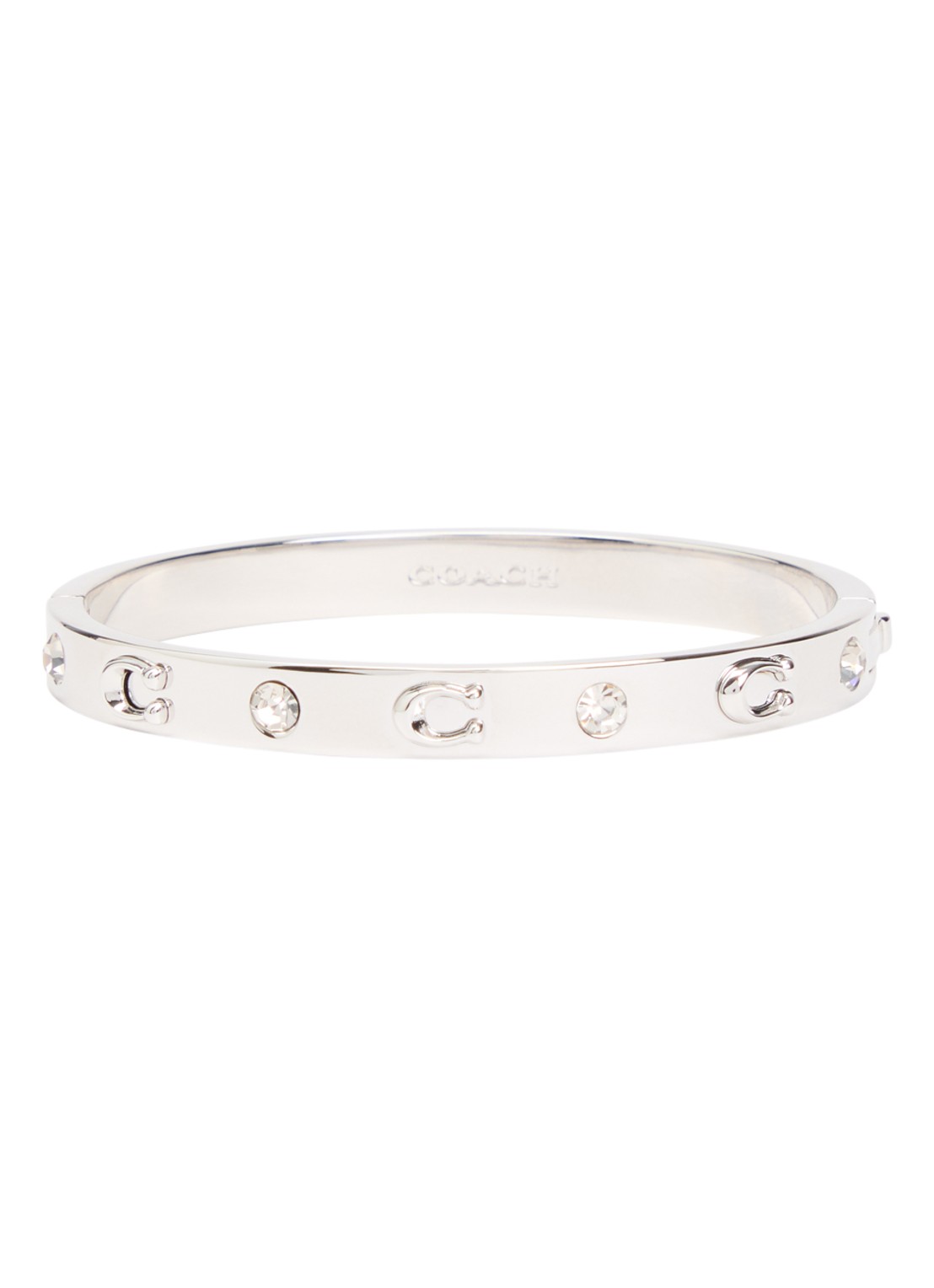 Coach Bangle met kristal - voorkant 3 zilver