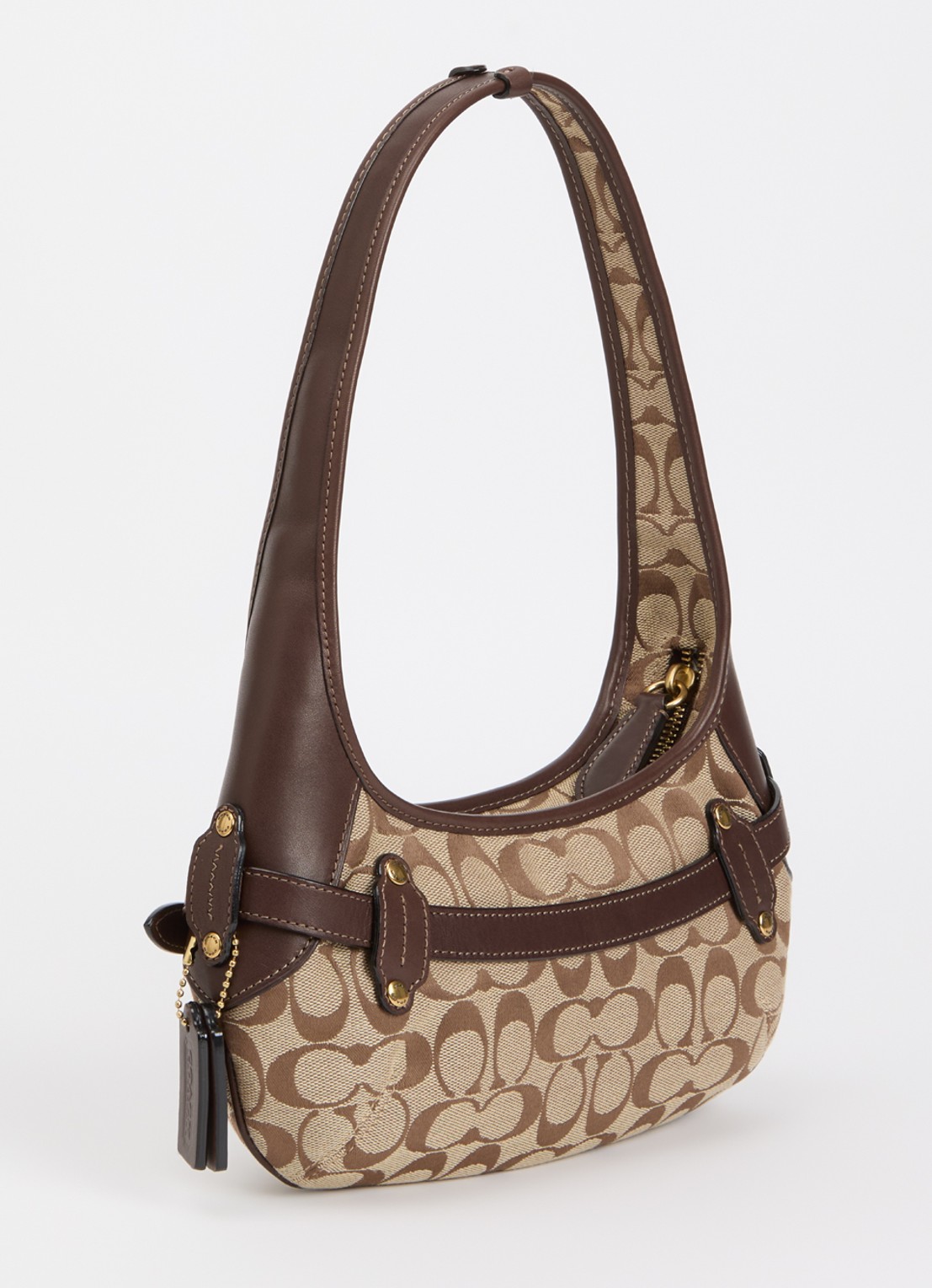Coach Belted Ergo 26 schoudertas met leren details en logoprint - achterkant 4 bruin