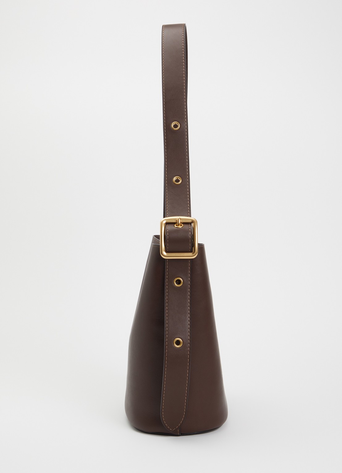 Coach Bleecker Bucket schoudertas van leer met uitneembare etui - detail 5 donkerbruin