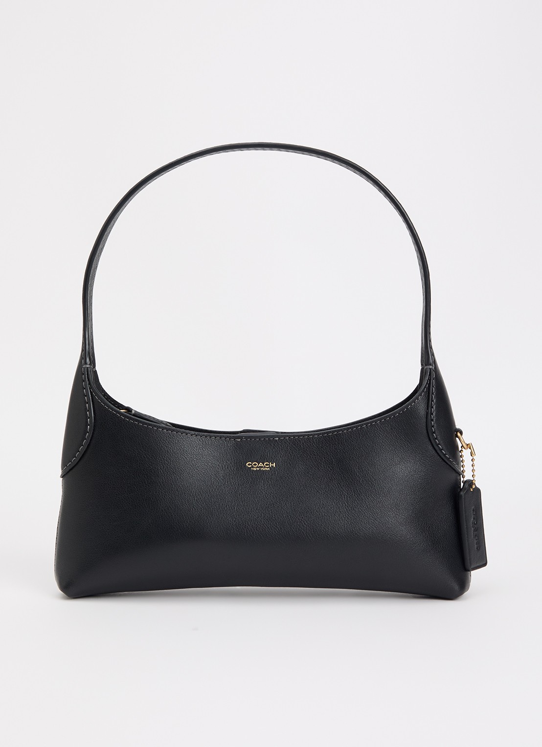 Coach Brooklyn 24 schoudertas van leer - voorkant 5 zwart