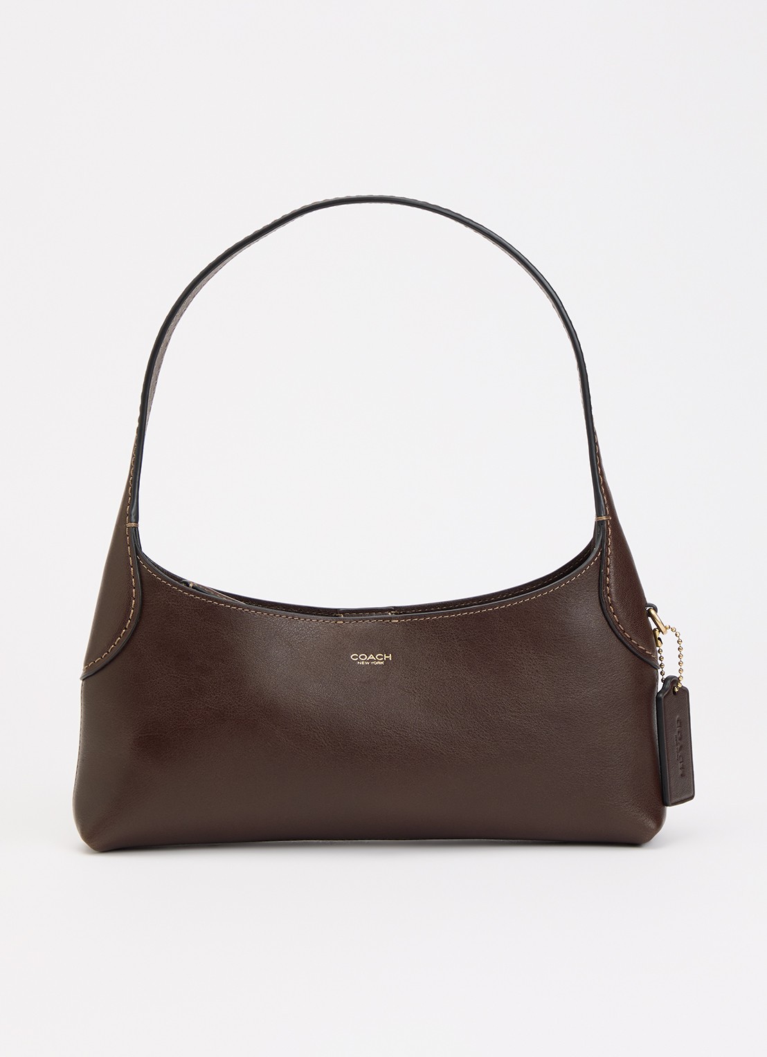 Coach Brooklyn 24 schoudertas van leer - voorkant bruin