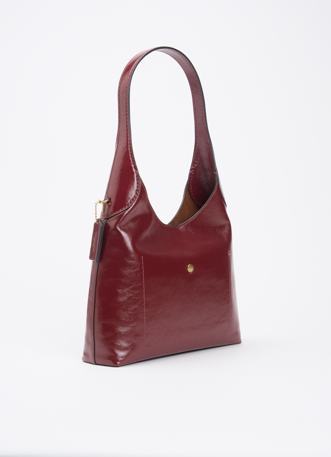 Coach Brooklyn 26 schoudertas van lakleer - achterkant cranberryrood