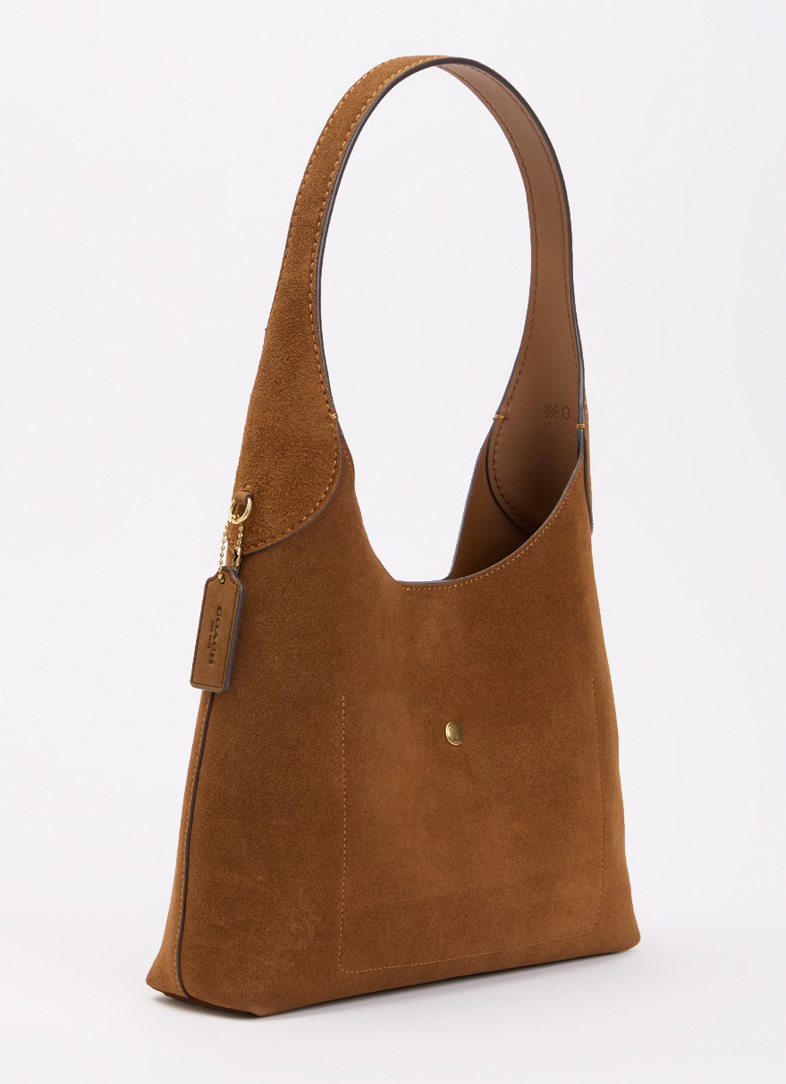 Coach Brooklyn 28 schoudertas van suède - achterkant 6 cognac