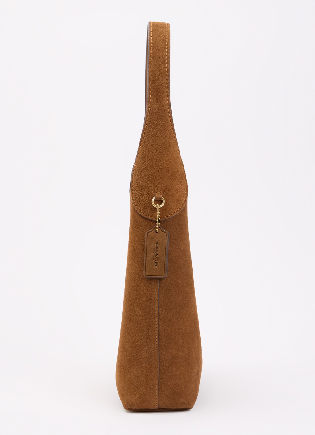 Coach Brooklyn 28 schoudertas van suède - detail 2 cognac