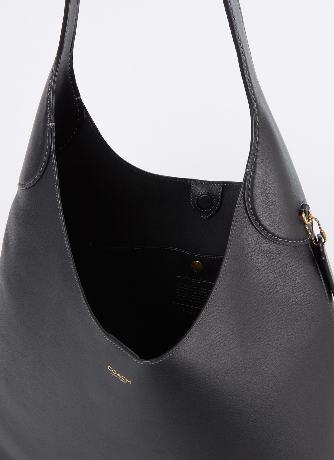 Coach Brooklyn 39 schoudertas van leer - detail 2 zwart