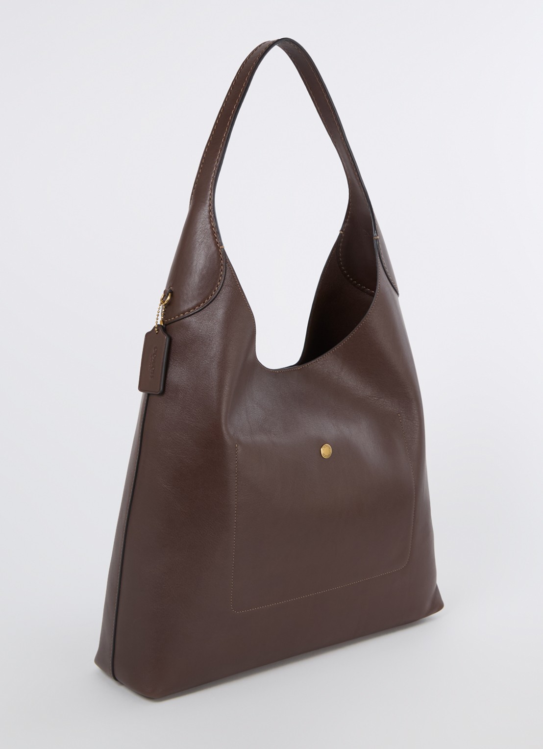 Coach Brooklyn 39 schoudertas van leer - achterkant donkerbruin