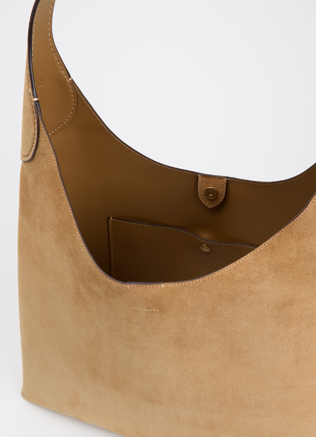 Coach Brooklyn 39 schoudertas van suède - detail 4 camel