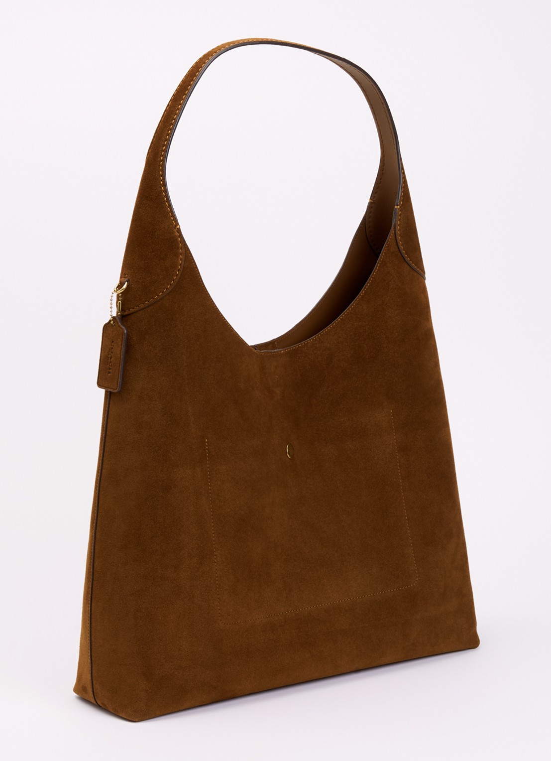 Coach Brooklyn 39 schoudertas van suède - achterkant 6 cognac