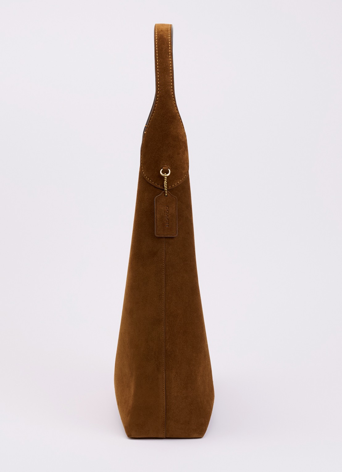 Coach Brooklyn 39 schoudertas van suède - detail 4 cognac