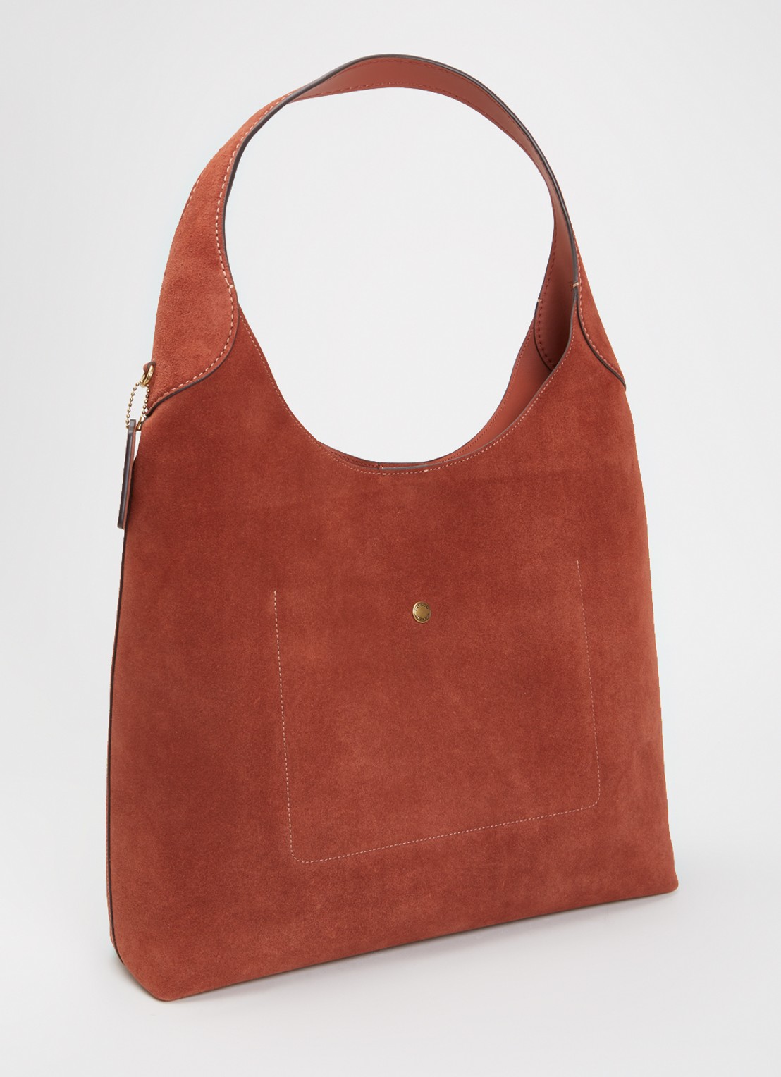 Coach Brooklyn 39 schoudertas van suède - achterkant roodbruin
